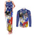 Filipino American History Month Couples Matching Tank Maxi Dress and Long Sleeve Button Shirts Filipino Coat Of Arms and American Eagle Splash Style LT03 Blue - Polynesian Pride