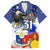 Filipino American History Month Family Matching Long Sleeve Bodycon Dress and Hawaiian Shirt Filipino Coat Of Arms and American Eagle Splash Style LT03 Dad's Shirt - Short Sleeve Blue - Polynesian Pride