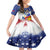 Filipino American History Month Family Matching Mermaid Dress and Hawaiian Shirt Filipino Coat Of Arms and American Eagle Splash Style LT03 Daughter's Dress Blue - Polynesian Pride