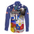 Filipino American History Month Family Matching Mermaid Dress and Hawaiian Shirt Filipino Coat Of Arms and American Eagle Splash Style LT03 - Polynesian Pride