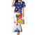 Filipino American History Month Family Matching Mermaid Dress and Hawaiian Shirt Filipino Coat Of Arms and American Eagle Splash Style LT03 Mom's Dress Blue - Polynesian Pride