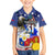 Filipino American History Month Family Matching Off Shoulder Long Sleeve Dress and Hawaiian Shirt Filipino Coat Of Arms and American Eagle Splash Style LT03 Son's Shirt Blue - Polynesian Pride