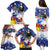 Filipino American History Month Family Matching Puletasi Dress and Hawaiian Shirt Filipino Coat Of Arms and American Eagle Splash Style LT03 - Polynesian Pride