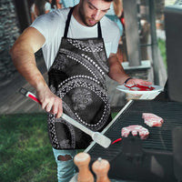 Hawaiian Kakau Art and Hisbiscus Tattoo Apron Tribal Pattern-Silver Style - Polynesian Pride