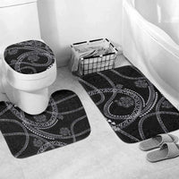 Hawaiian Kakau Art and Hisbiscus Tattoo Bathroom Set Tribal Pattern-Silver Style - Polynesian Pride