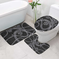 Hawaiian Kakau Art and Hisbiscus Tattoo Bathroom Set Tribal Pattern-Silver Style - Polynesian Pride