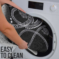 Hawaiian Kakau Art and Hisbiscus Tattoo Bathroom Set Tribal Pattern-Silver Style - Polynesian Pride