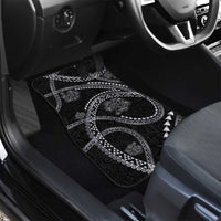 Hawaiian Kakau Art and Hisbiscus Tattoo Car Mats Tribal Pattern-Silver Style - Polynesian Pride