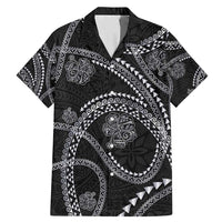 Hawaiian Kakau Art and Hisbiscus Tattoo Family Matching Mermaid Dress and Hawaiian Shirt Tribal Pattern-Silver Style - Polynesian Pride