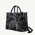 Hawaiian Kakau Art and Hisbiscus Tattoo Leather Bag Tribal Pattern-Silver Style - Polynesian Pride