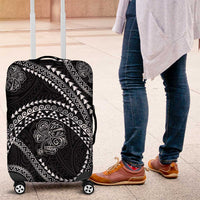 Hawaiian Kakau Art and Hisbiscus Tattoo Luggage Cover Tribal Pattern-Silver Style - Polynesian Pride