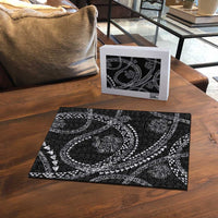 Hawaiian Kakau Art and Hisbiscus Tattoo Puzzle Tribal Pattern-Silver Style - Polynesian Pride