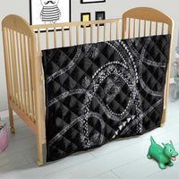 Hawaiian Kakau Art and Hisbiscus Tattoo Quilt Tribal Pattern-Silver Style - Polynesian Pride