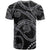 Hawaiian Kakau Art and Hisbiscus Tattoo T Shirt Tribal Pattern-Silver Style - Polynesian Pride