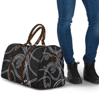 Hawaiian Kakau Art and Hisbiscus Tattoo Travel Bag Tribal Pattern-Silver Style - Polynesian Pride