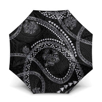 Hawaiian Kakau Art and Hisbiscus Tattoo Umbrella Tribal Pattern-Silver Style - Polynesian Pride