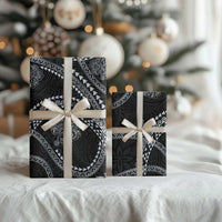 Hawaiian Kakau Art and Hisbiscus Tattoo Wrapping Paper Tribal Pattern-Silver Style LT03 - Polynesian Pride