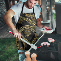 Hawaiian Kakau Art and Hisbiscus Tattoo Apron Tribal Pattern-Gold Style - Polynesian Pride