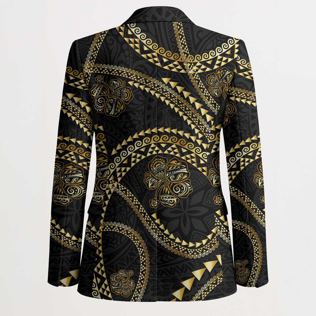 Hawaiian Kakau Art and Hisbiscus Tattoo Blazer Tribal Pattern-Gold Style - Polynesian Pride