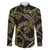 Hawaiian Kakau Art and Hisbiscus Tattoo Family Matching Puletasi and Hawaiian Shirt Tribal Pattern-Gold Style - Polynesian Pride