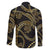 Hawaiian Kakau Art and Hisbiscus Tattoo Family Matching Puletasi and Hawaiian Shirt Tribal Pattern-Gold Style - Polynesian Pride