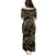 Hawaiian Kakau Art and Hisbiscus Tattoo Family Matching Puletasi and Hawaiian Shirt Tribal Pattern-Gold Style - Polynesian Pride