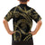 Hawaiian Kakau Art and Hisbiscus Tattoo Hawaiian Shirt Tribal Pattern-Gold Style - Polynesian Pride