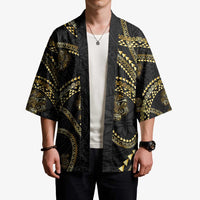 Hawaiian Kakau Art and Hisbiscus Tattoo Kimono Tribal Pattern-Gold Style - Polynesian Pride
