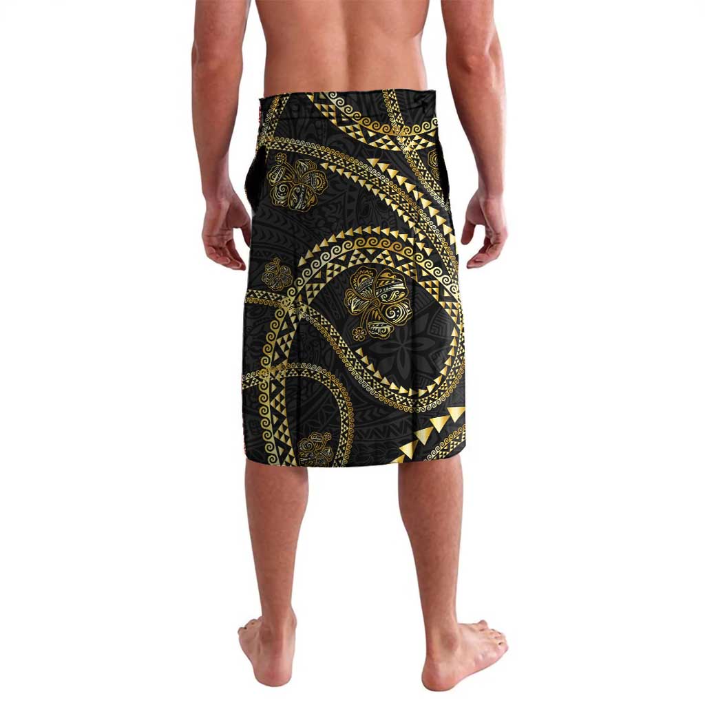 Hawaiian Kakau Art and Hisbiscus Tattoo Lavalava Tribal Pattern-Gold Style - Polynesian Pride