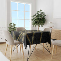Hawaiian Kakau Art and Hisbiscus Tattoo Tablecloth Tribal Pattern-Gold Style LT03 - Polynesian Pride