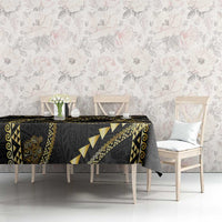 Hawaiian Kakau Art and Hisbiscus Tattoo Tablecloth Tribal Pattern-Gold Style LT03 - Polynesian Pride