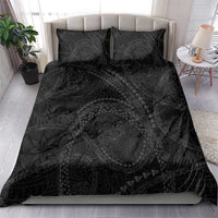 Hawaiian Kakau Art and Hisbiscus Tattoo Bedding Set Tribal Pattern-Black Gradient Style - Polynesian Pride