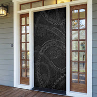 Hawaiian Kakau Art and Hisbiscus Tattoo Door Cover Tribal Pattern-Black Gradient Style - Polynesian Pride