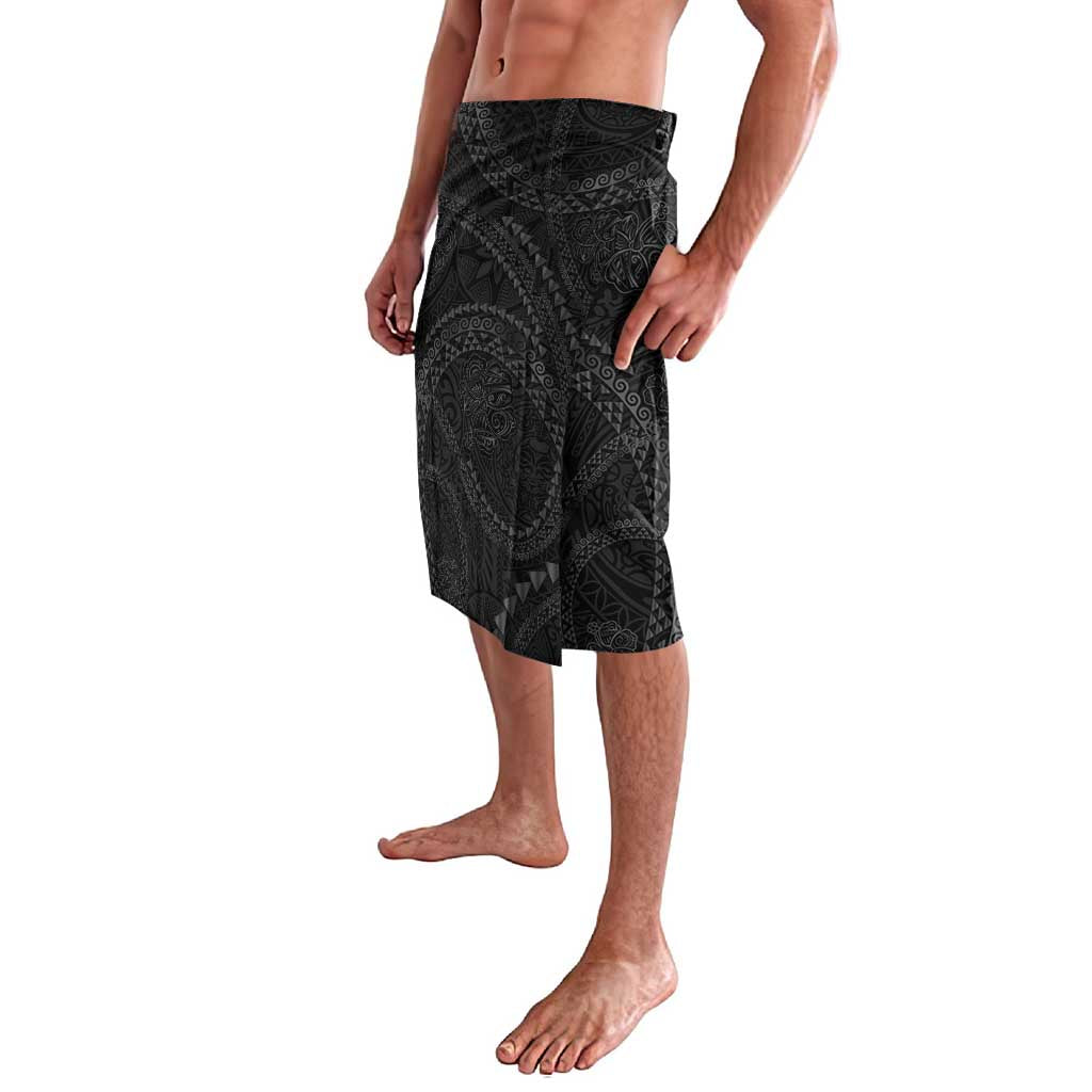 Hawaiian Kakau Art and Hisbiscus Tattoo Lavalava Tribal Pattern-Black Gradient Style - Polynesian Pride