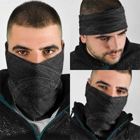 Hawaiian Kakau Art and Hisbiscus Tattoo Neck Gaiter Tribal Pattern-Black Gradient Style - Polynesian Pride