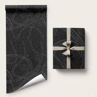 Hawaiian Kakau Art and Hisbiscus Tattoo Wrapping Paper Tribal Pattern-Black Gradient Style LT03 58" × 23" Black - Polynesian Pride