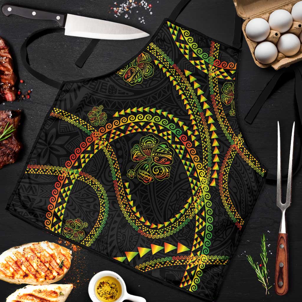 Hawaiian Kakau Art and Hisbiscus Tattoo Apron Tribal Pattern-Reggae Style - Polynesian Pride
