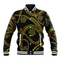 Hawaiian Kakau Art and Hisbiscus Tattoo Baseball Jacket Tribal Pattern-Reggae Style - Polynesian Pride