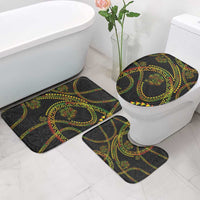 Hawaiian Kakau Art and Hisbiscus Tattoo Bathroom Set Tribal Pattern-Reggae Style - Polynesian Pride