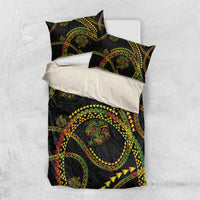 Hawaiian Kakau Art and Hisbiscus Tattoo Bedding Set Tribal Pattern-Reggae Style - Polynesian Pride