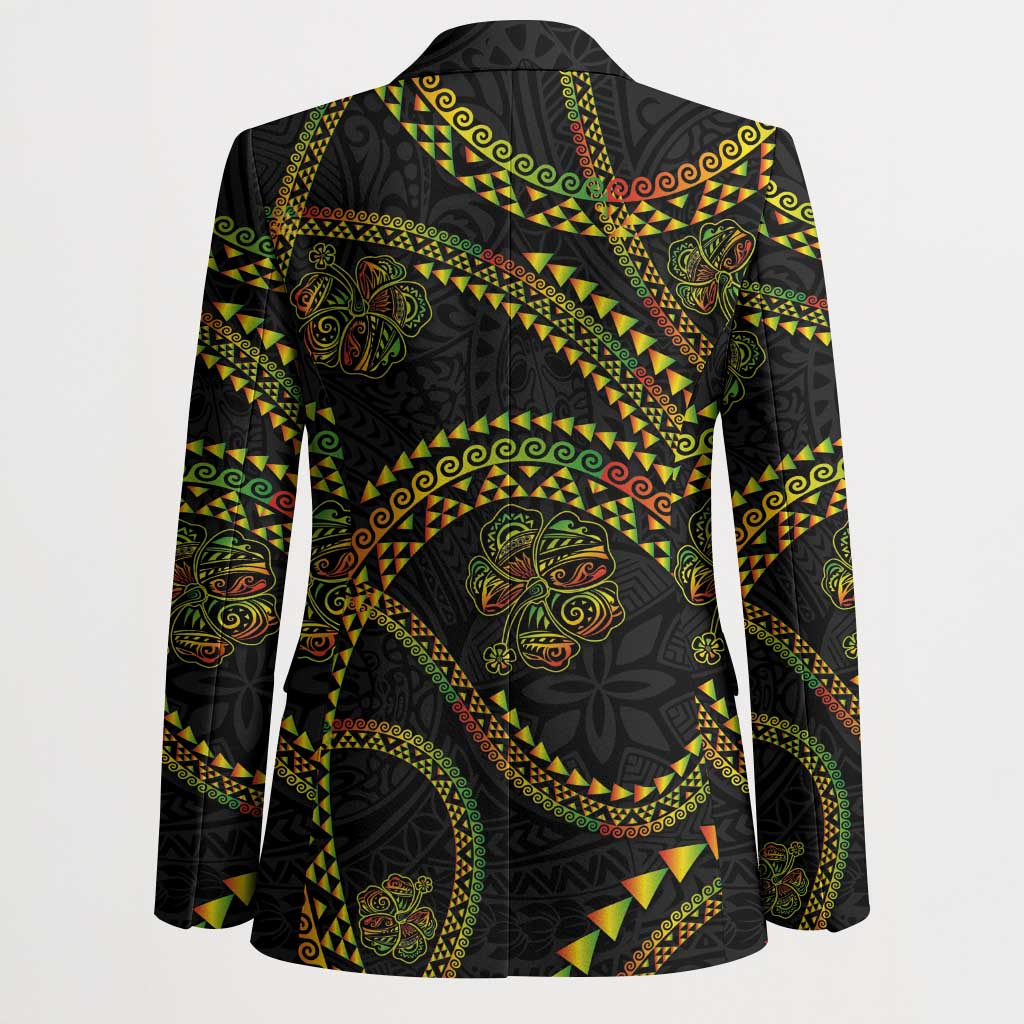 Hawaiian Kakau Art and Hisbiscus Tattoo Blazer Tribal Pattern-Reggae Style - Polynesian Pride