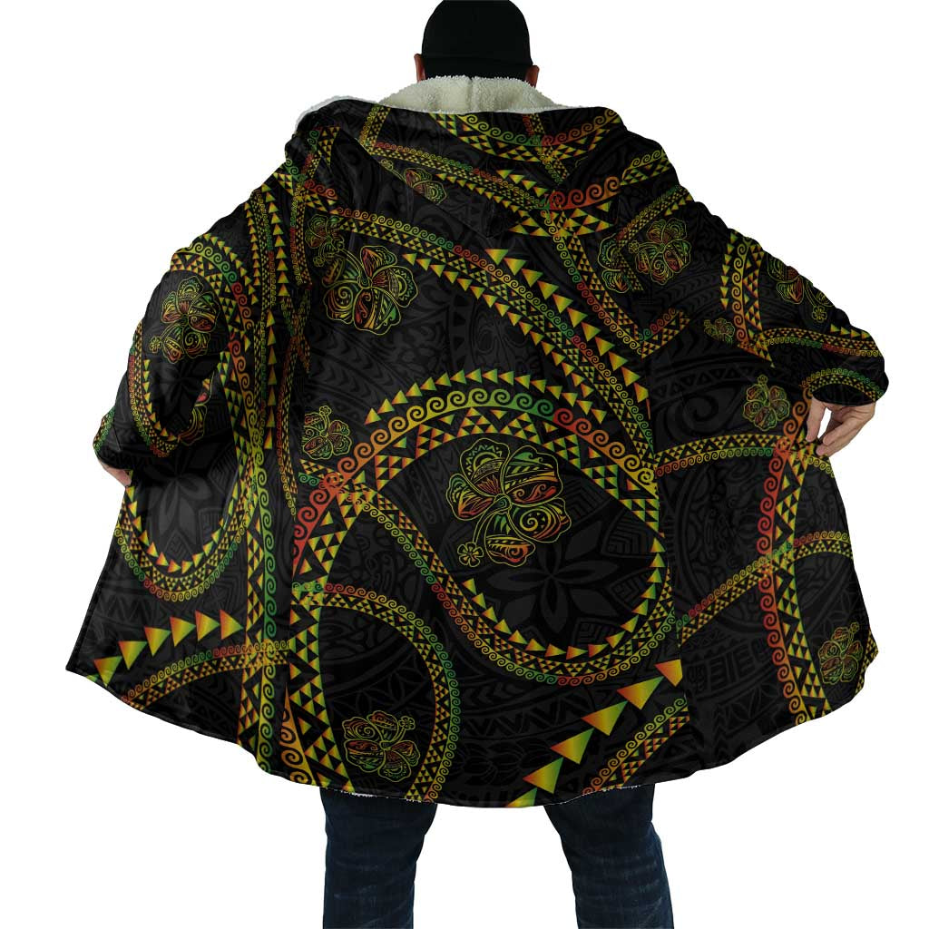 Hawaiian Kakau Art and Hisbiscus Tattoo Cloak Tribal Pattern-Reggae Style - Polynesian Pride