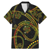 Hawaiian Kakau Art and Hisbiscus Tattoo Family Matching Mermaid Dress and Hawaiian Shirt Tribal Pattern-Reggae Style - Polynesian Pride