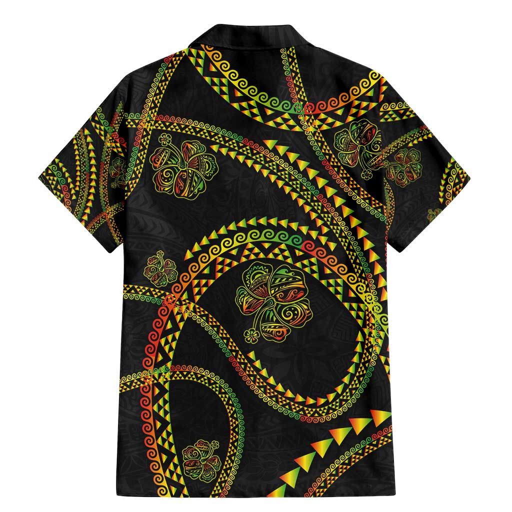 Hawaiian Kakau Art and Hisbiscus Tattoo Family Matching Mermaid Dress and Hawaiian Shirt Tribal Pattern-Reggae Style - Polynesian Pride