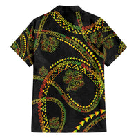 Hawaiian Kakau Art and Hisbiscus Tattoo Family Matching Tank Maxi Dress and Hawaiian Shirt Tribal Pattern-Reggae Style - Polynesian Pride