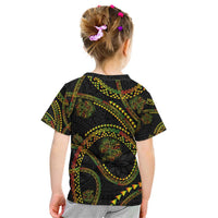 Hawaiian Kakau Art and Hisbiscus Tattoo Kid T Shirt Tribal Pattern-Reggae Style - Polynesian Pride
