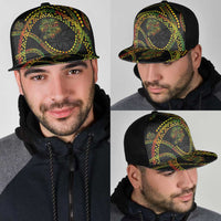 Hawaiian Kakau Art and Hisbiscus Tattoo Mesh Trucker Cap Tribal Pattern-Reggae Style - Polynesian Pride