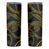 Hawaiian Kakau Art and Hisbiscus Tattoo Skinny Tumbler Tribal Pattern-Reggae Style - Polynesian Pride