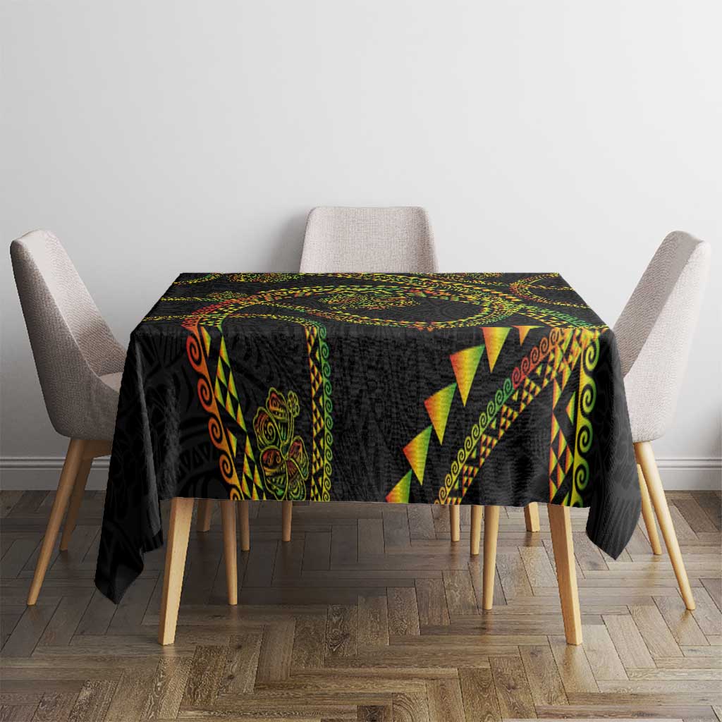 Hawaiian Kakau Art and Hisbiscus Tattoo Tablecloth Tribal Pattern-Reggae Style - Polynesian Pride