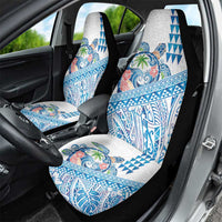 Hawaiian Abstract Sea Turtle Car Seat Cover Polynesian Tapa Art and Kakau Tattoo White WaterColor - Polynesian Pride